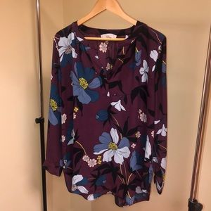 Floral print long blouse